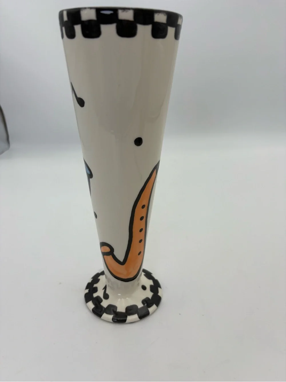 Vintage Hand-Painted Bette Abrams Diamond In The Rough Vase